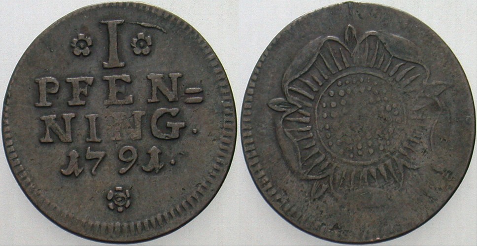 Pfennig 1791 Grote 321 Fast sehr schön
