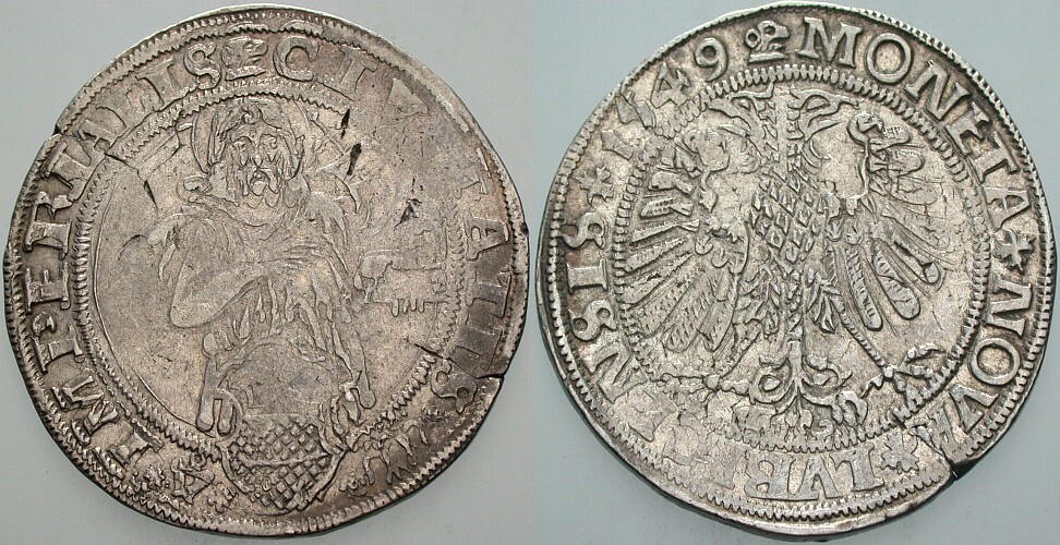 Reichstaler 1549 Davenport 9403 Schrötlingsfehler am Rd. Und im Feld, gutes sehr schön