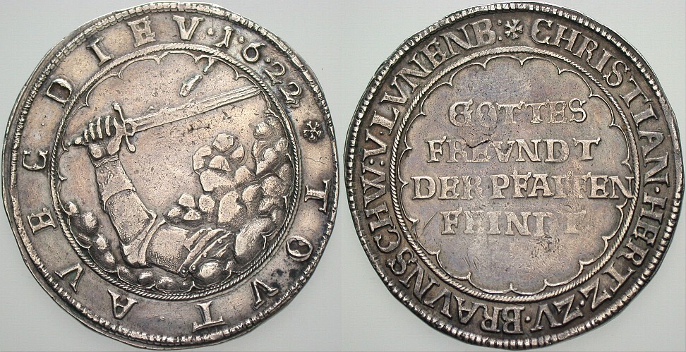 Reichstaler 1622 Welter 1381 Dav. 6320 Kl. Stempel- und Schrötlingsfehler, sonst gutes sehr schön