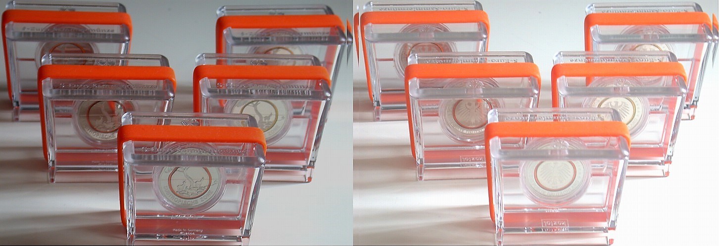 Satz von 5 x 5 EURO 2018  Polierte Platte