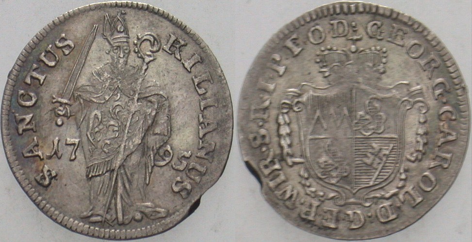 Schilling 1795 Helm. 971 Schrötlingsfehler am Rd., sonst vorzüglich
