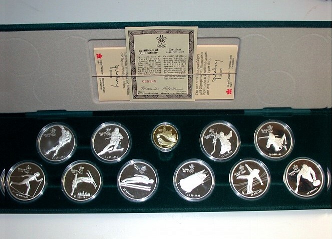 Serie mit 100 Dollar + 10 x 20 Dollar 1985-1987 Polierte Platte verkapselt im Etui
