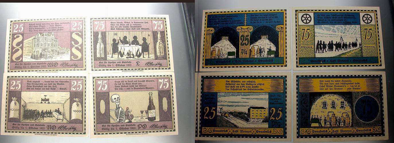 Serie von 2 x 25 Pf. und 2 x 75 Pfennig o.D. Grabowski/Mehl 1029.2 Fast kassenfrisch