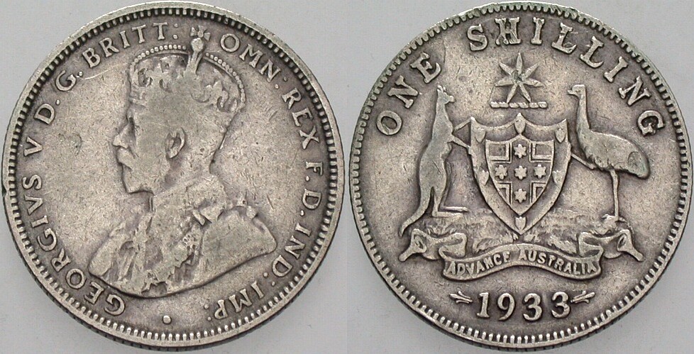 Shilling 1933 Krause/Mishler 26 Fast sehr schön
