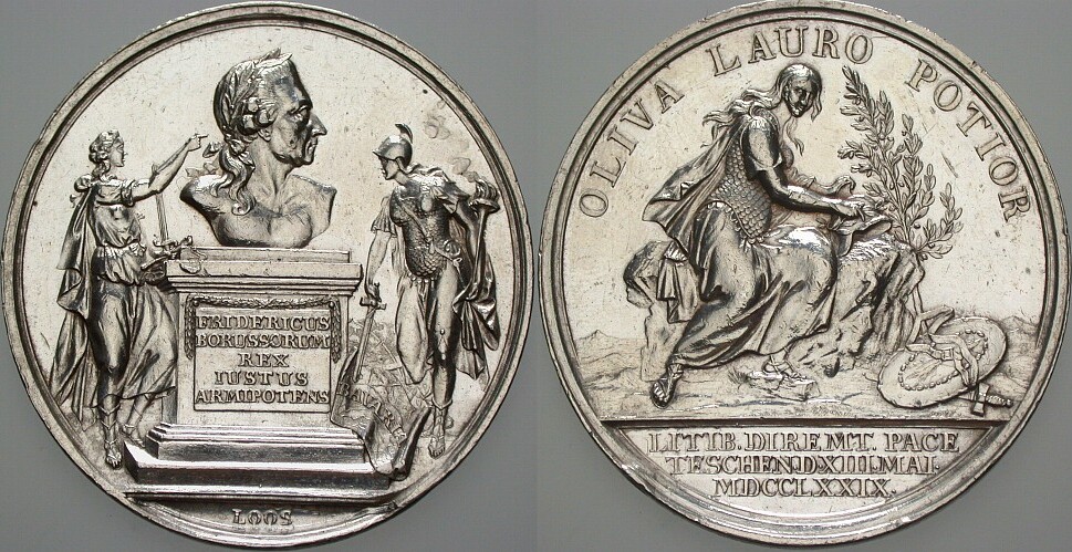Silbermedaille 1779 Olding 708 Rdf., ber., sehr schön