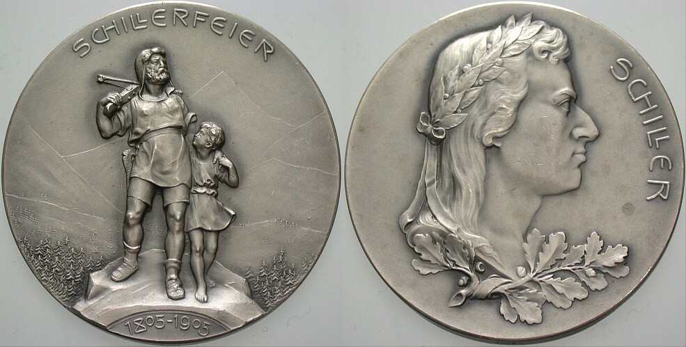 Silbermedaille 1905 Mattiert, vorzüglich
