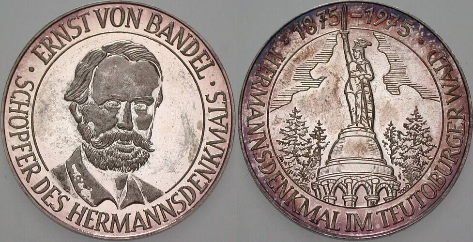 Silbermedaille 1975 Patina, Polierte Platte