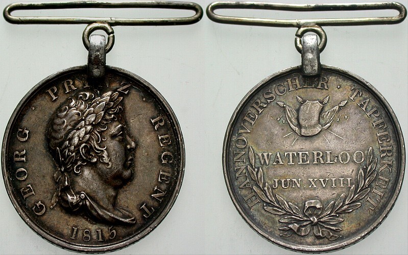Silbermedaille (WATERLOO-MEDAILLE) 1815 OEK 745 Patina, gutes sehr schön
