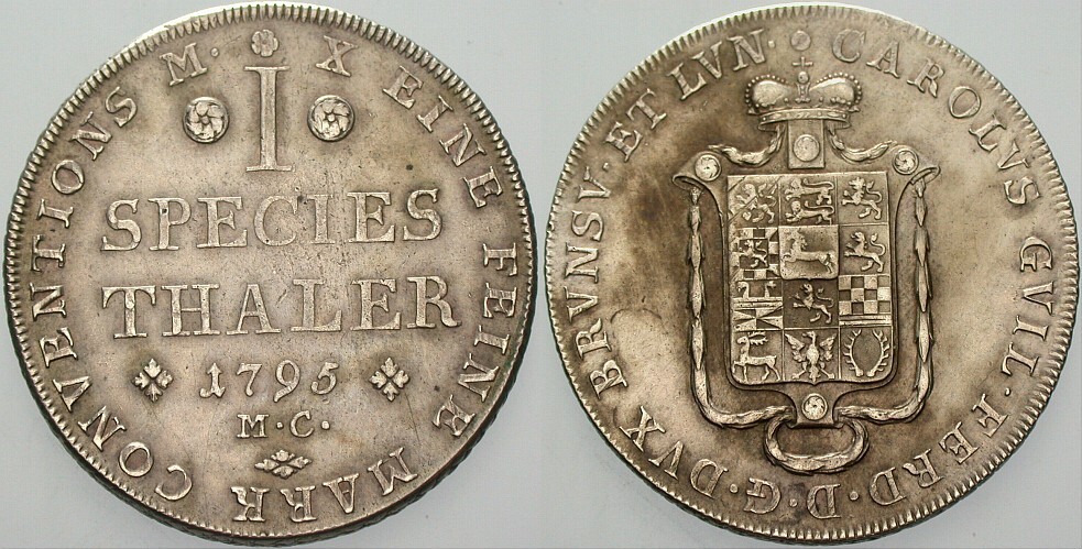 Speciestaler 1795 Welter 2903 Dav. 2173 Fleckige Patina, sehr schön