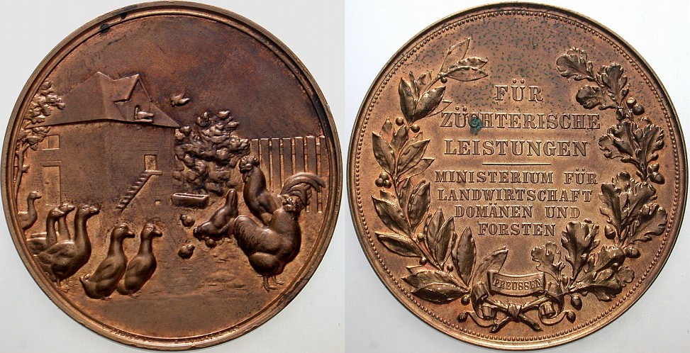 Staatspreismedaille in Bronze Hüsken vergl. 12.11 in Silber Etwas fleckig, sonst vorzüglich