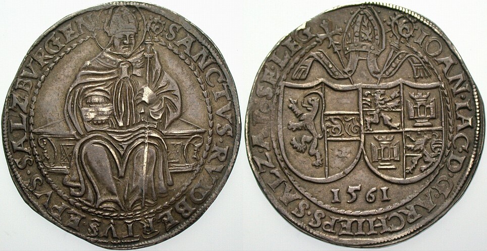 Taler 1561  Dunkle Patina, schön ausgeprägt, fast vorzüglich