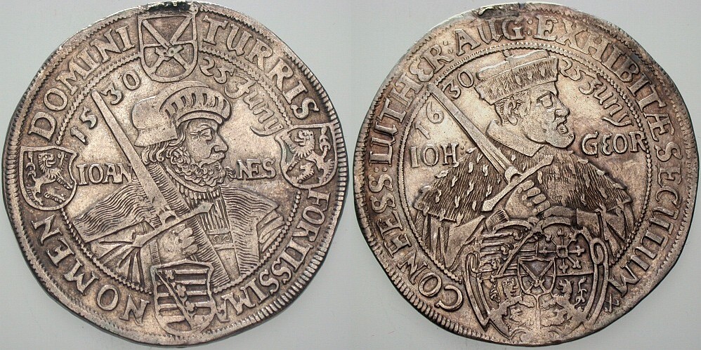 Taler 1630 Slg. Merseburger 1061 Schnee 860 Slg. Whiting 106 Entfernter Henkel,sehr schön
