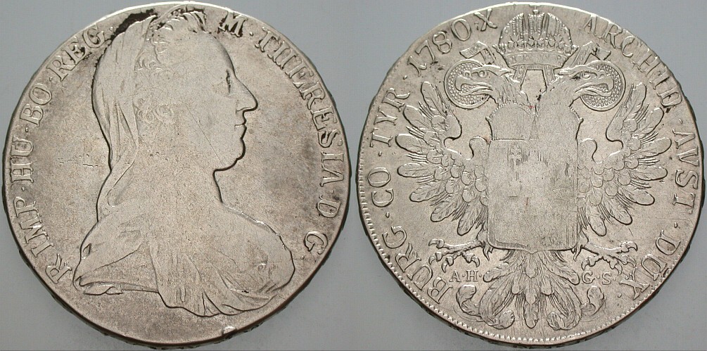 Taler 1780 Wz. Rdf., fast sehr schön