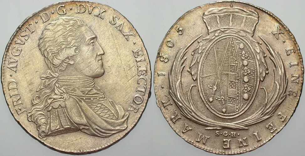 Taler 1805 Buck 226 b Kahnt 411 Dav. 850 Patina, min. Justiert, vorzüglich