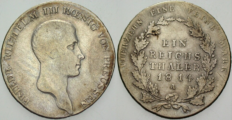 Taler 1814 Jaeger 33 AKS 11 Sehr schön