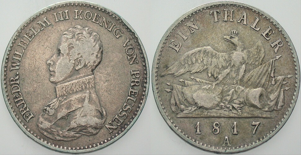 Taler 1817 Jaeger 37 Olding 106 AKS 13 Kl. Rdf., fast sehr schön