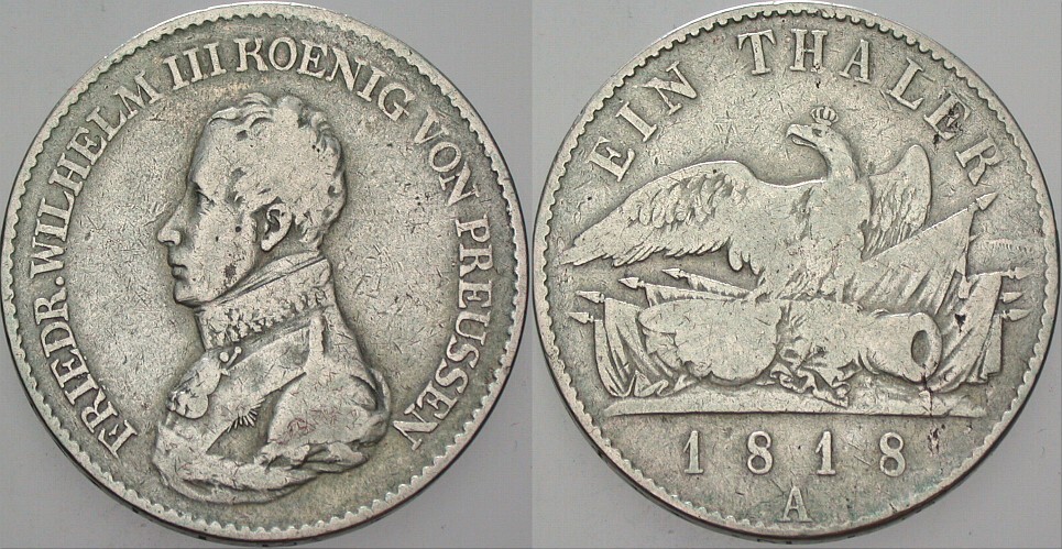 Taler 1818 Jaeger 37 AKS 13 Fast sehr schön
