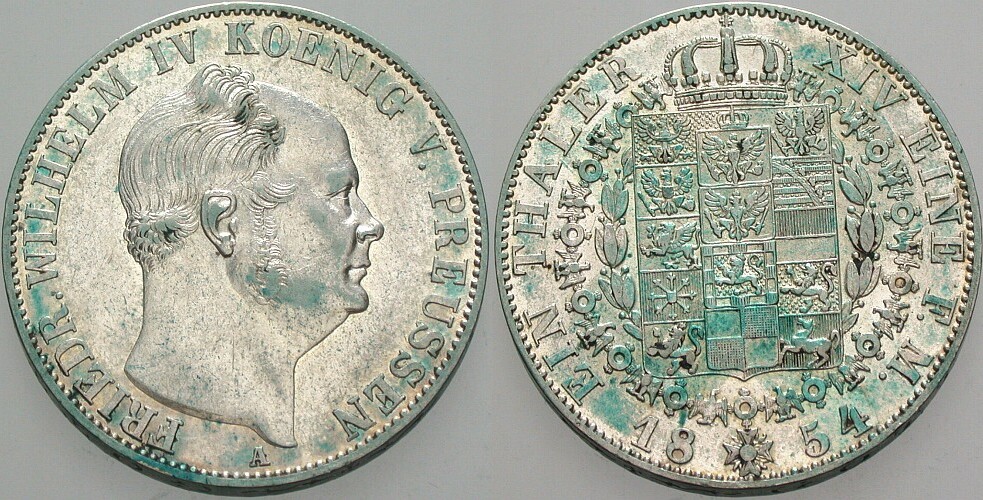 Taler 1854 Jaeger 80 Olding 306 AKS 76 Patina, vorzüglich