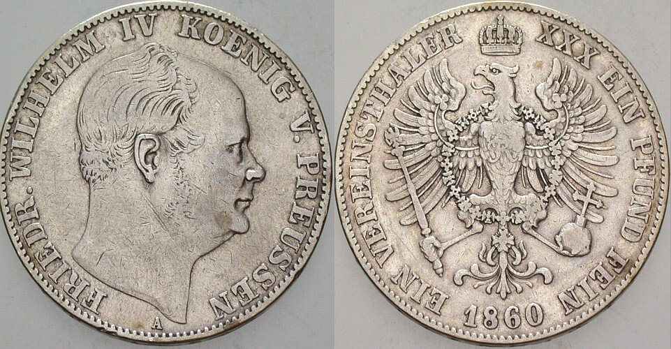 Taler 1860 Jaeger 84 AKS 78 Sehr schön