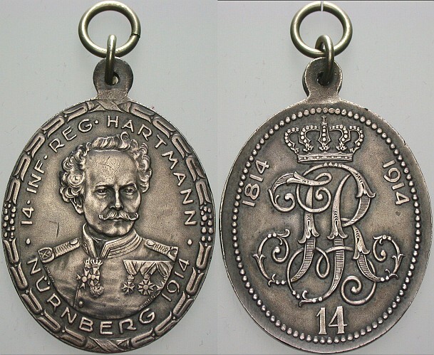 Tragbare Medaille 1914 Fast vorzüglich