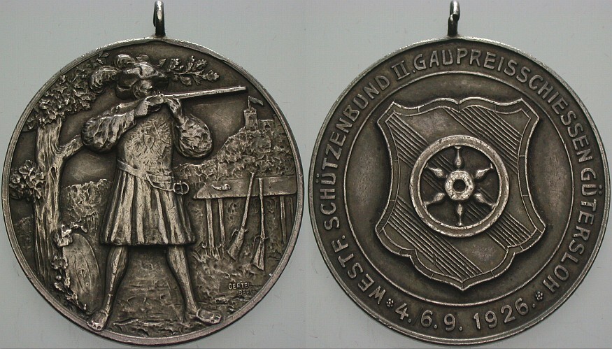 Tragbare Medaille 1926  Vorzüglich