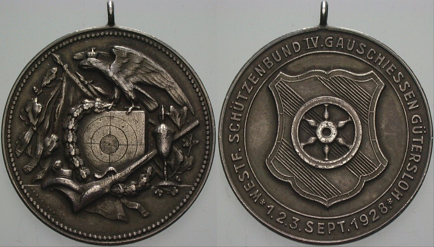 Tragbare Medaille 1928  Fast vorzüglich
