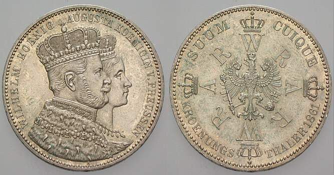 Vereinstaler 1861 Jaeger 87 Olding 403 AKS 116 Patina, vorzüglich - Stempelglanz