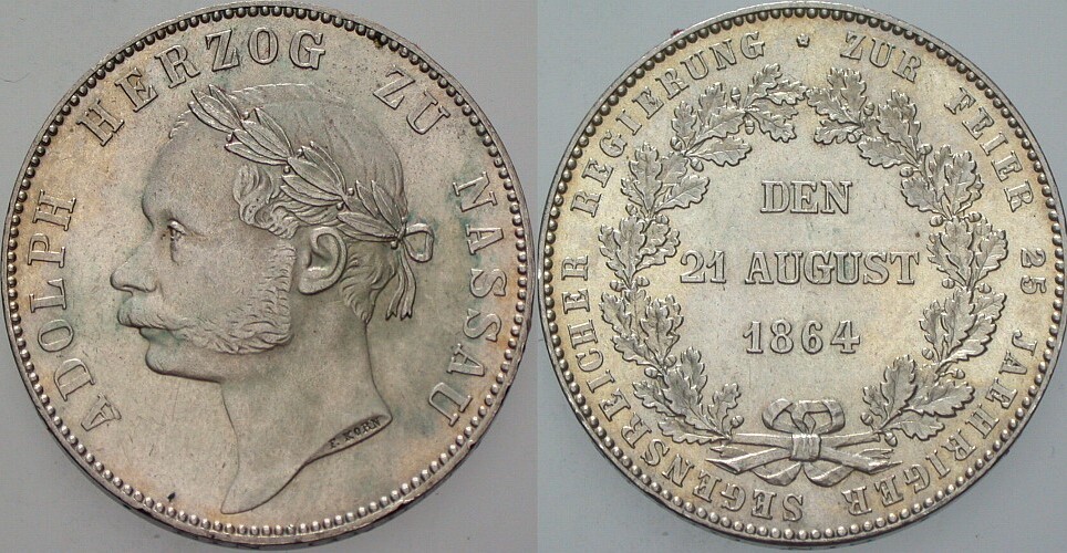 Vereinstaler 1864 Jaeger 63 AKS 77 Patina, vorzüglich +