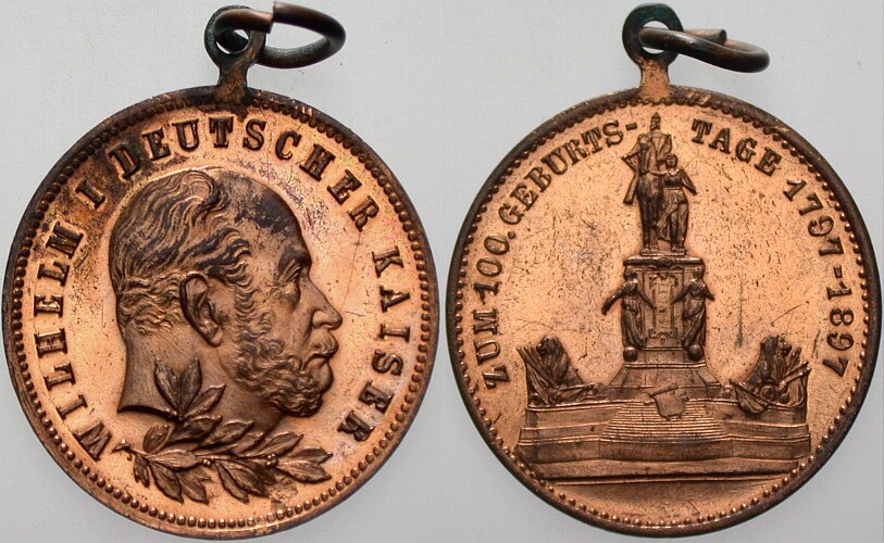 vergoldete Bronzemedaille 1897 Vorzüglich