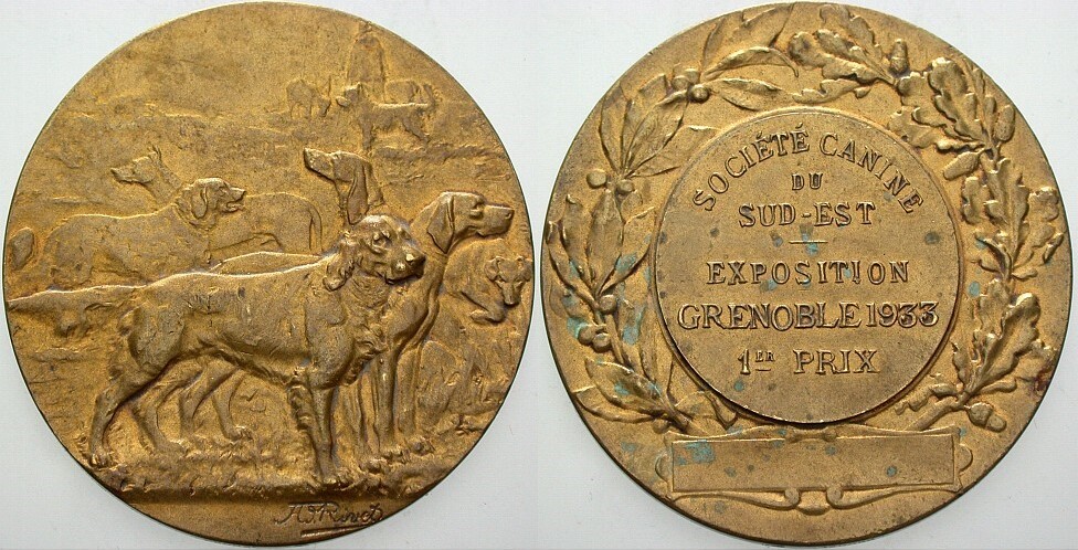 vergoldete Bronzemedaille 1933 Sehr schön