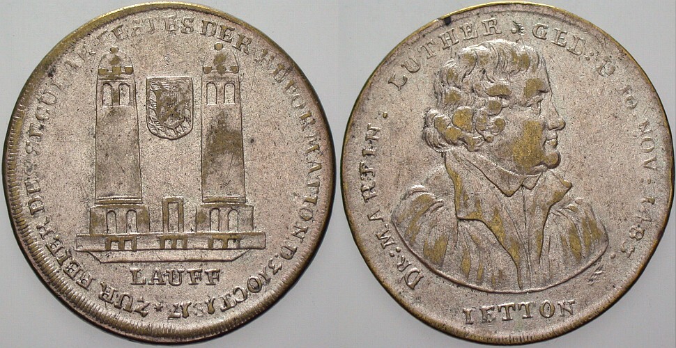 Versilberte Bronzemedaille 1817 Schön - sehr schön