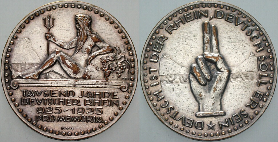 Versilberte Bronzemedaille 1925 Vorzüglich
