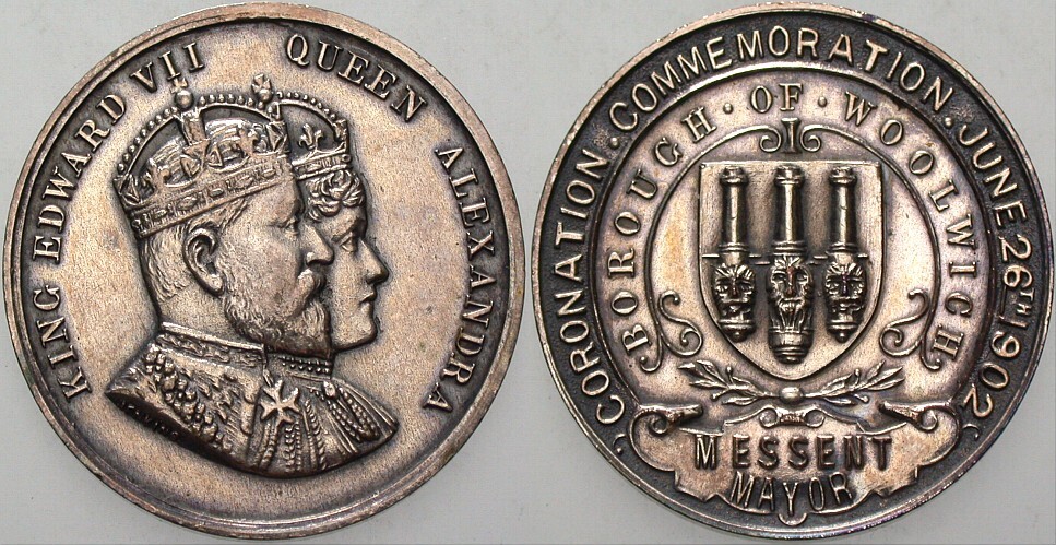 versilberte Bronzemedaille 26. Juni 1902 Patina, vorzüglich im Etui