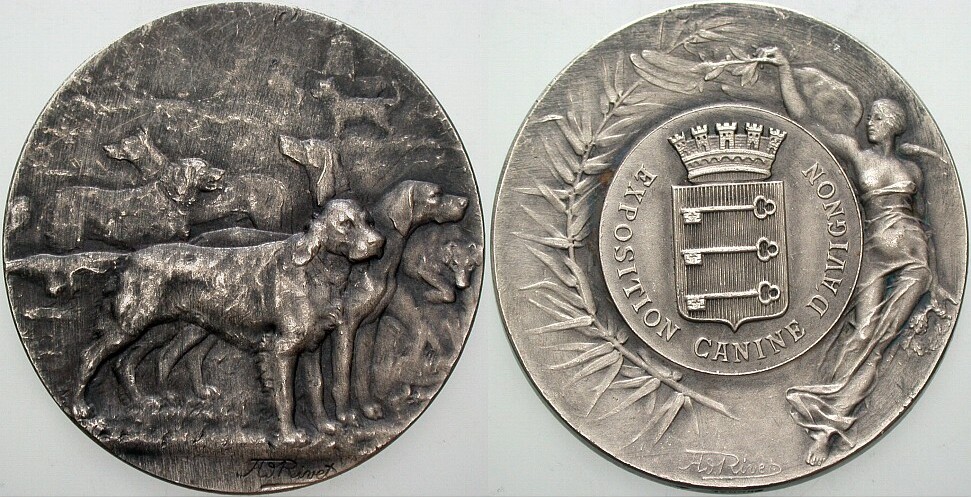 versilberte Bronzemedaille o.J. Patina, fast vorzüglich