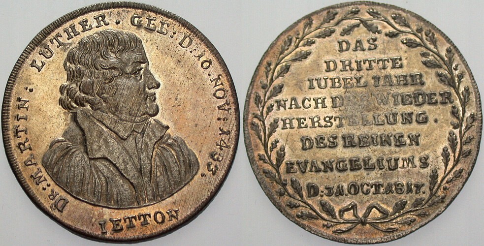 Versilberte Kupfermedaille 1817 Slg. Whiting 563 Schöne Patina, übliche Prägeschwäche, sonst vorzüglich