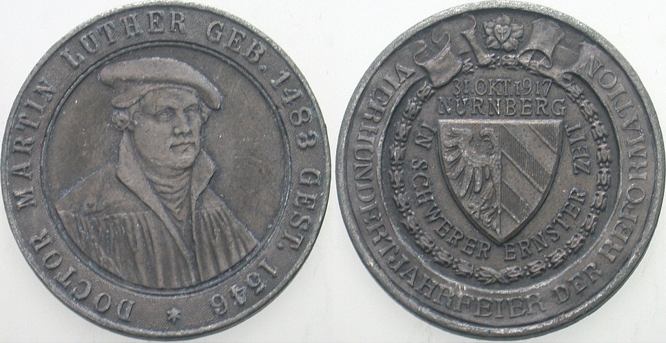 Zinkmedaille 1917 Slg. Whiting 852 Sehr schön - vorzüglich